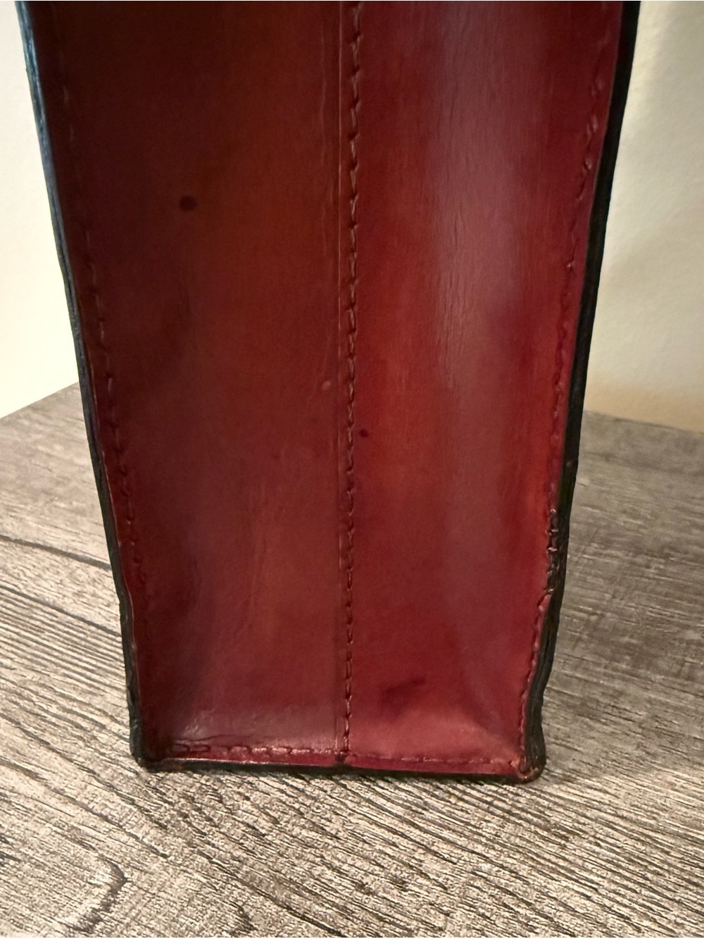 Vintage Genuine Leather 2 Bottle Wine Carrier Cognac Brown w/ Divider And Strap - Picture 6 of 16